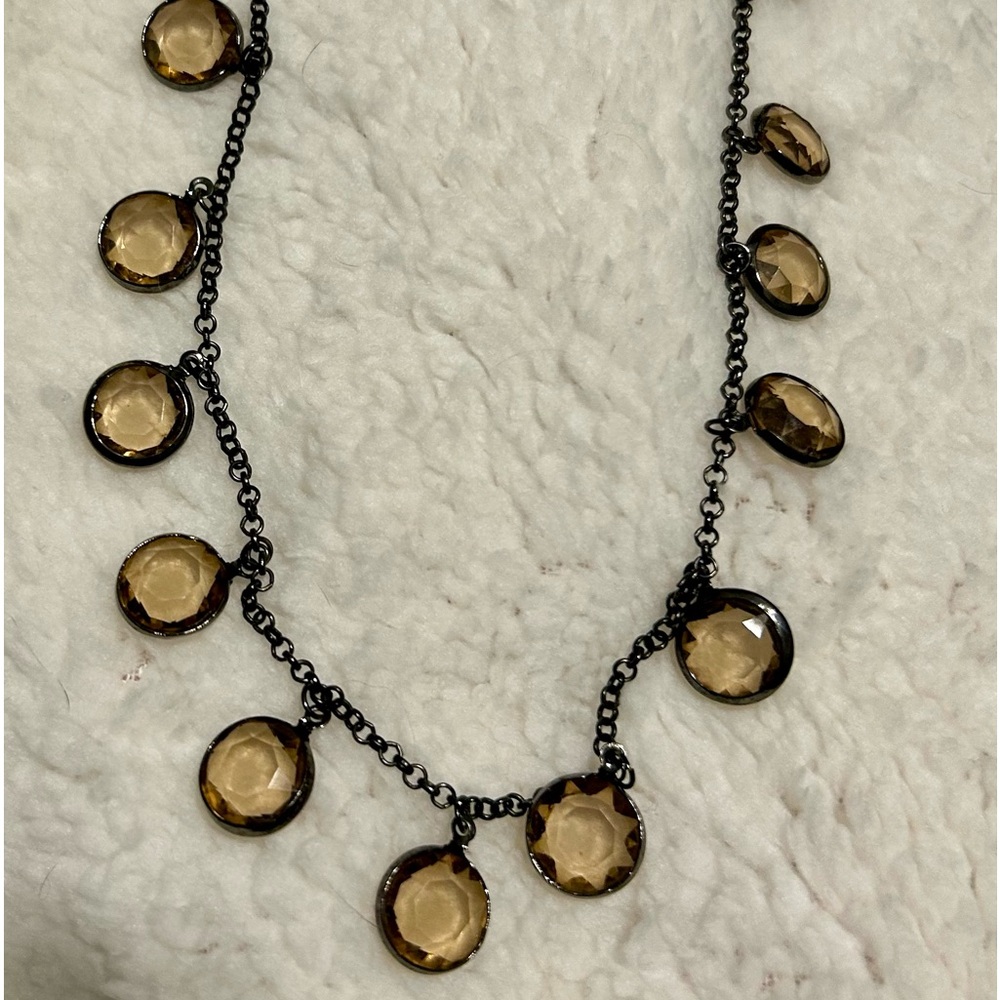 Cute brown beaded necklace and matching earrings